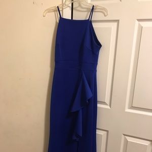 Blue dress.